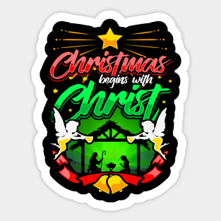 Begins Nativity Holy Jesus Lover Sticker